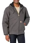 Carhartt Men's Quilted Flannel-Lined Duck Active Jacket, Gravel