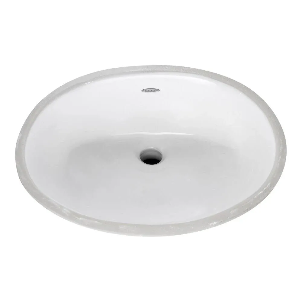 American Standard Ovalyn 15-1/16" x 12-1/16" Undercounter Sink, Front Overflow, Glazed Underside, White - 0495.300.020