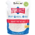 Redmond Real Salt - Ancient Fine Sea Salt, Unrefined Mineral Salt, 16 Ounce Pouch (2 Pack)