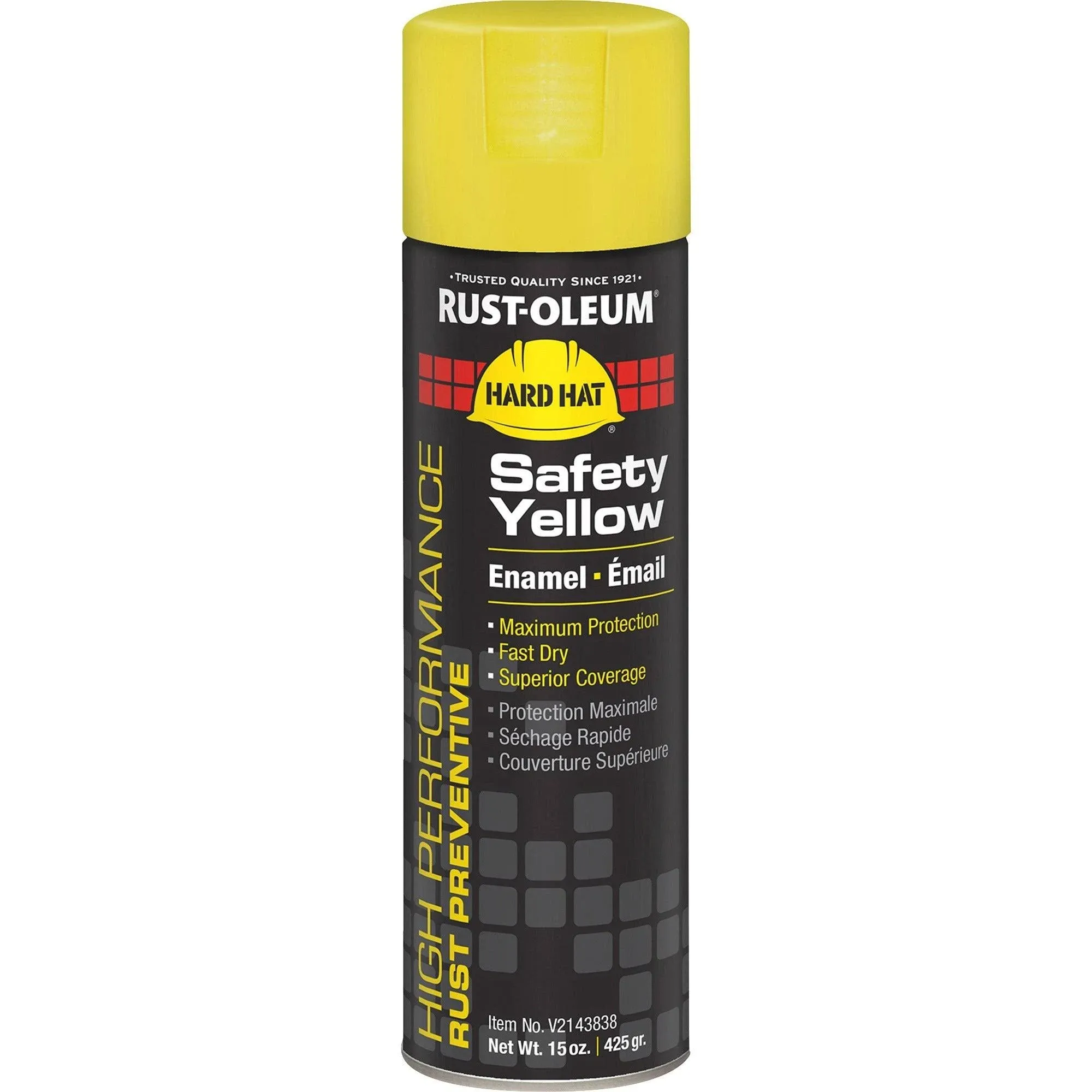 Rustoleum High Performance V2100 System Enamel Aerosol, 15 Oz Can, Safety Yellow