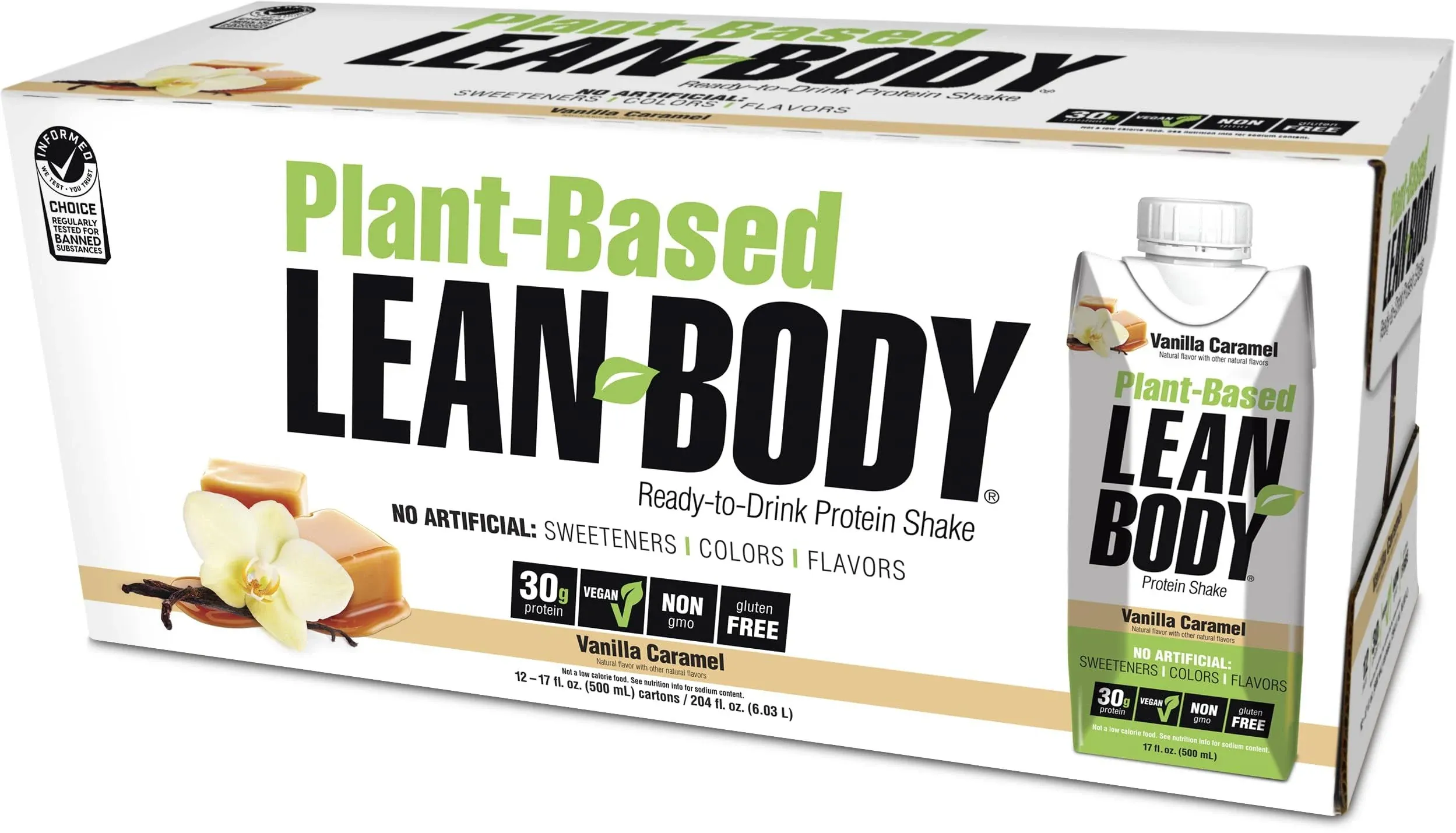 Labrada Plant-Based Lean Body RTD Vanilla Caramel 12 Cans