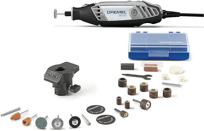 Dremel 3000-1/24 Variable Speed Rotary Tool Kit - 1 Attachment & 24 Accessories - Ideal for Cutting, Sanding, Grinding, Polishing, Drilling, Engraving, Crafts, and DIY