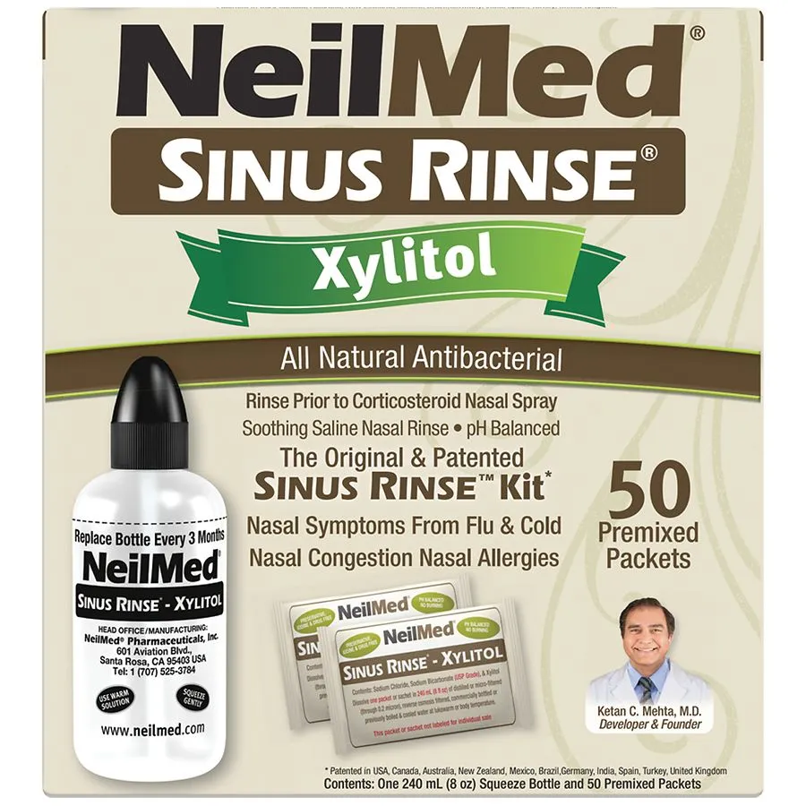 NeilMed Sinus Rinse Kit Xylitol 50 Count EXP 2026-02 FREE SHIPPING ORDER NOW!