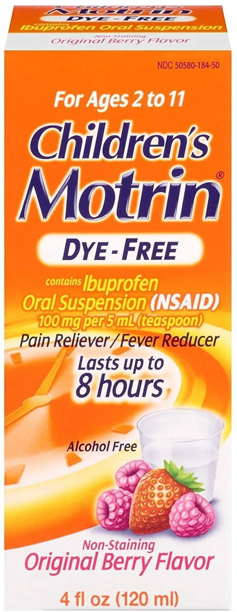 Children's Motrin Oral Suspension Dye-Free, Original Berry - 4 fl oz bottle