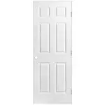 Masonite Traditional 24-in x 80-in (Primed) 6-Panel Hollow Core Primed Molded Composite Left Hand inswing/outswing Single Prehung Interior Door