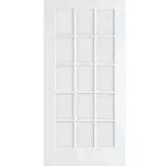 80 in. x 36 in. x 1.38 in. Solid Core Clear Glass White Pine Wood Fren