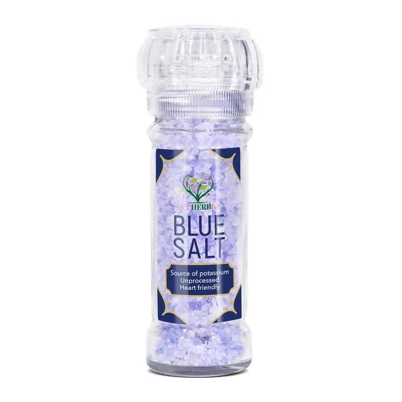 Eupherbia Blue Salt, Coarse, Rare Mineral Salt, High Potassium, Lower Sodium, Natural, Unprocessed, Hand Harvested, Kosher Certified, 100g (3.5 oz)