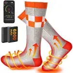 6000mAh Heated Socks for Men,Rechargeab<wbr/>le Batteries Electric heated Socks