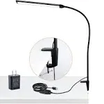 LED Desk Lamp with Clamp, Clamp Light, Tall Desk Lamp with Long Gooseneck, 11W, 850 LMS, 3 Color Modes, 10 Brightness Levels, Eye-Caring, Clip on Desk Light for Reading, Home, Office