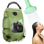 Unniweei Solar Portable Shower Bag, 5 Gal/20L Solar Heating Camping Shower Bag with Removable Hose&On-Off Switchable Shower Head, Compact Camping