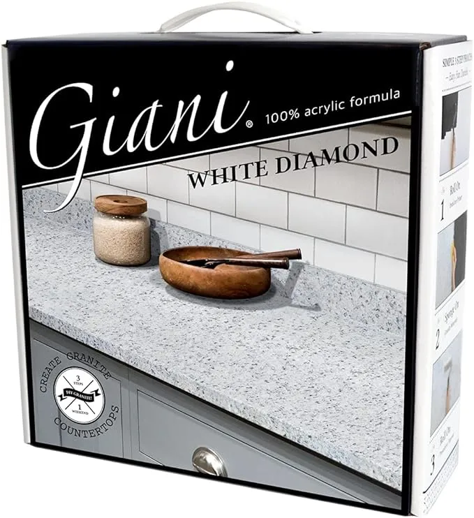 Giani Granite 2.0 - White Diamond Countertop Kit