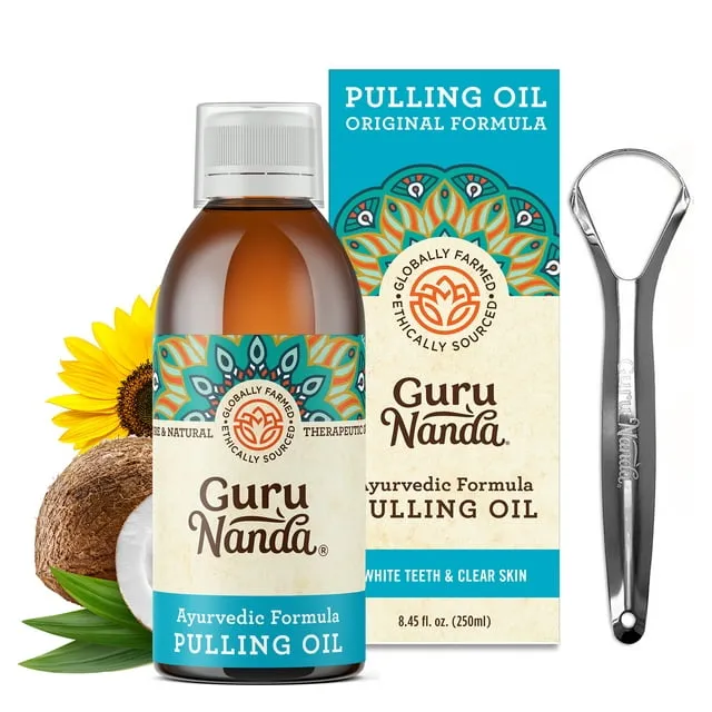 Oil Pulling Oil, Natural Mouthwash, Ayurvedic Blend of Coconut, Sesame, Sunflowe