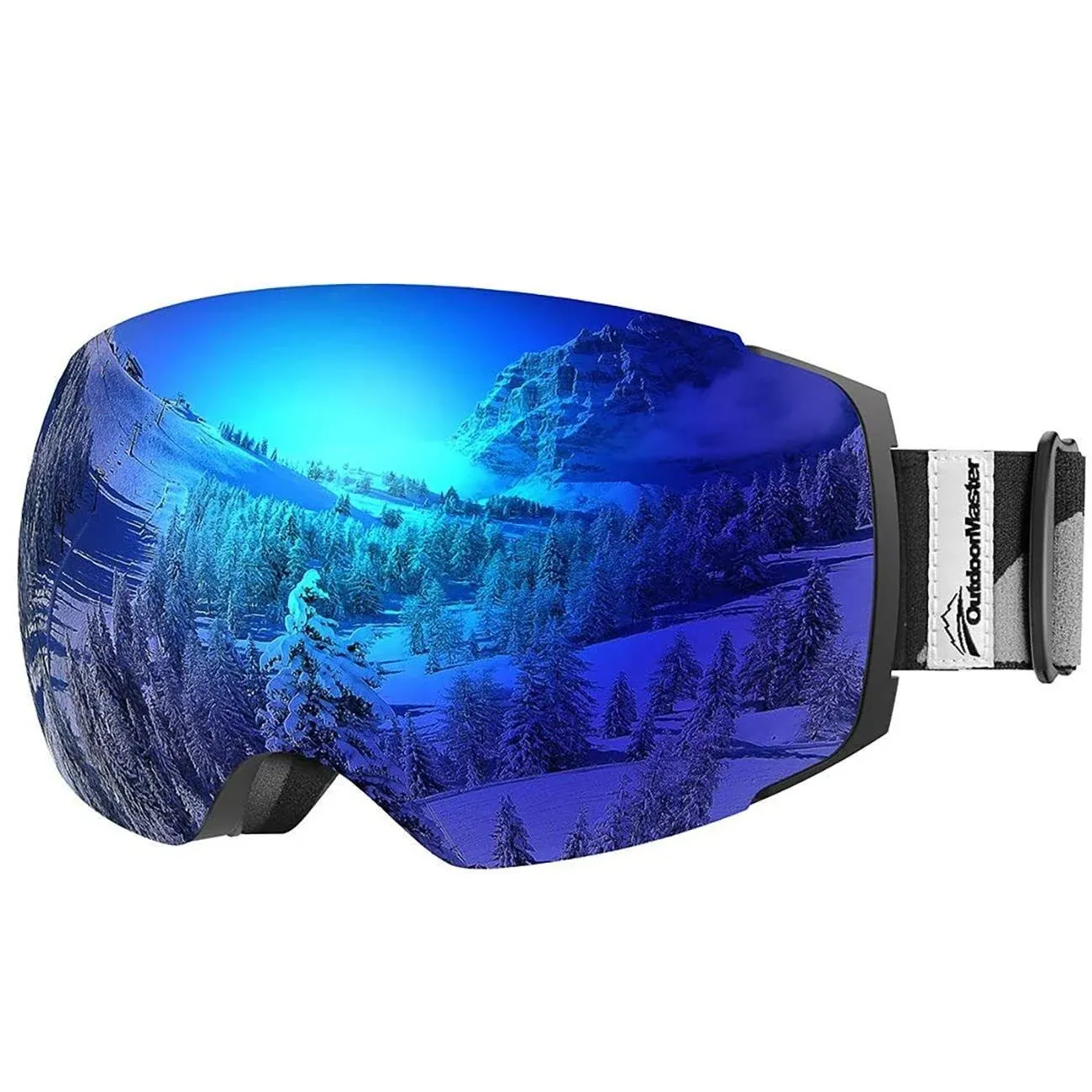 OutdoorMaster Ski Goggles Pro - Frameless, Interchangeable Lens 100% U