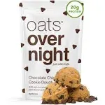 Oats Overnight - Chocolate Chip Cookie Dough - Vegan, 20g Protein, High Fiber Breakfast Shake - Gluten Free, Non GMO Oatmeal (2.6 oz per meal) (8 Pack)