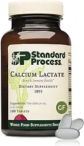 Standard Process Calcium Lactate - Immune Support and Bone Strength - Bone Health and Muscle Supplement with Magnesium and Calcium - 180 Tablets