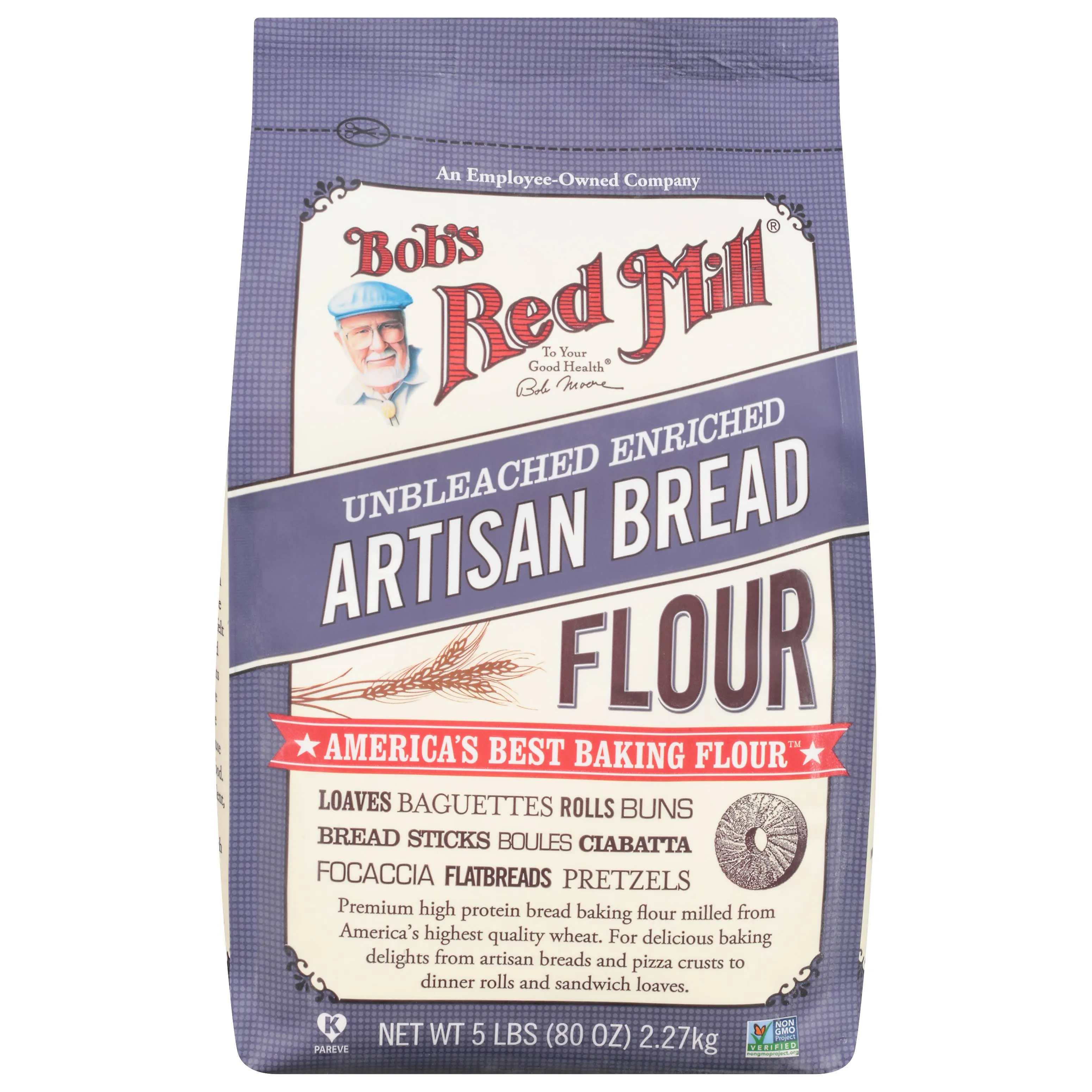 Bob's Red Mill 25 lb. Unbleached Enriched Artisan Bread Flour