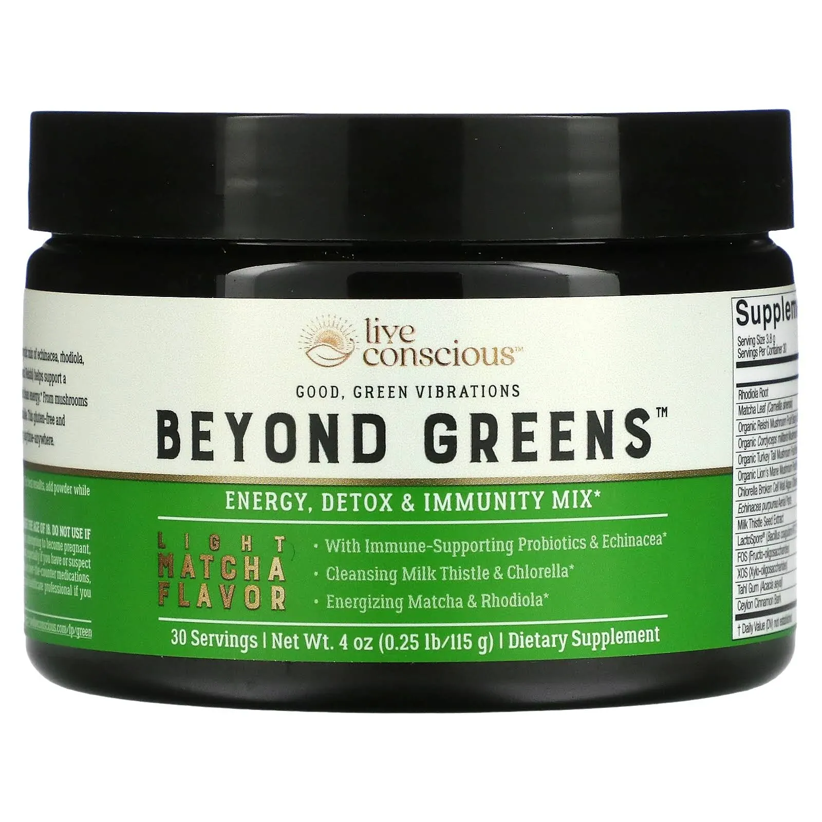 Beyond Greens, Energy, Detox & Immunity Mix, Light Matcha, 4 oz (115 g)