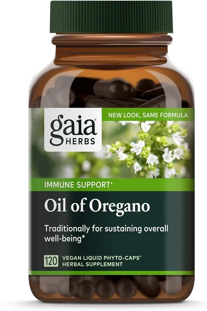 Gaia Herbs Oil of Oregano, Vegan Liquid Phyto Capsules - Immune and Intestinal Support Supplement for Healthy Digestive Flora, 120-Count (Pack of 1)