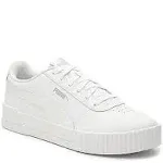 Puma Carina Leather Women's Sneakers, White/Silver, 7