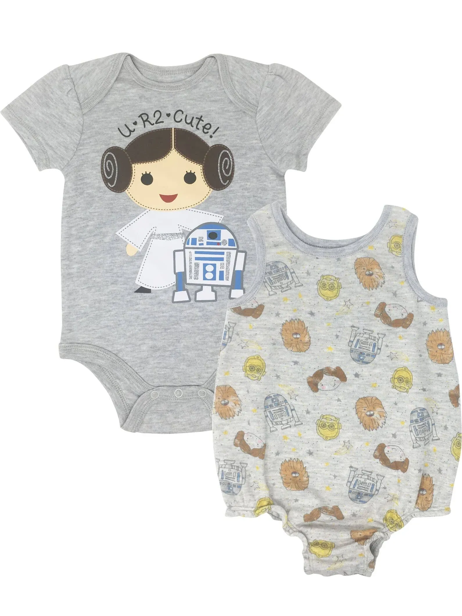 Star Wars Princess Leia Infant Baby Girls Bodysuit & Sleeveless Romper Set