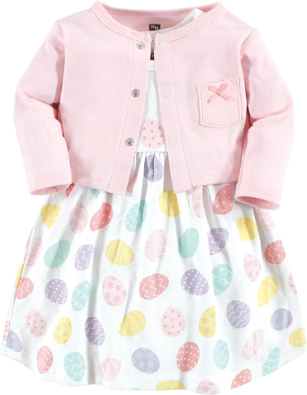 Hudson Baby Girls' Cotton Dress and Cardigan Set