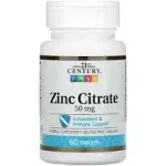 21st Century Zinc Citrate 50 MG 60 Tablets