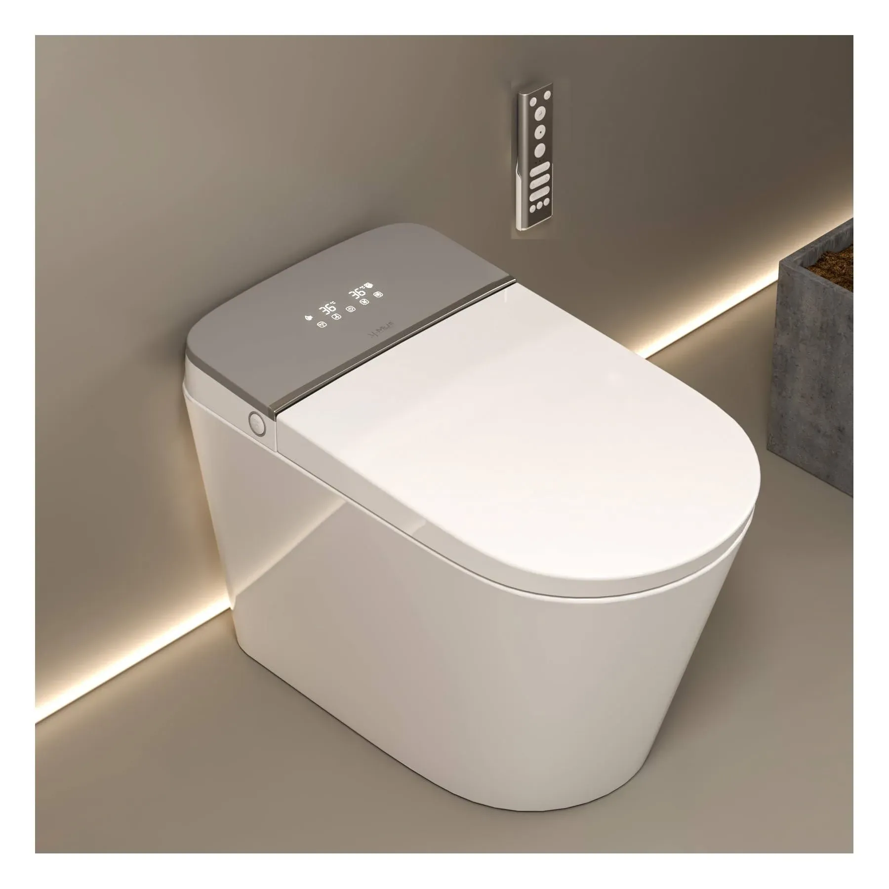 MEJE MJ-MZE013 Simple One Piece Smart Toilet, Heated Bidet, Auto Flush, Auto Open ...