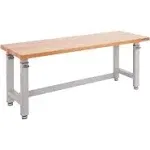 Seville Classics UltraHD Heavy Duty Workbench Table w/Solid Wood Top, 1000 lbs. Weight Capacity Workstation for Garage, Warehouse, Workshop, Granite, 60" W x 24" D x 28.5" to 42" H Desktop