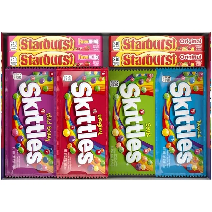 SKITTLES & STARBURST Candy Full Size Variety Mix 62.79-Ounce 30-Count Box