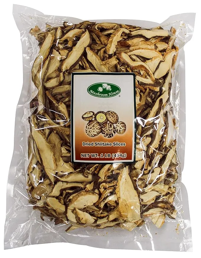 Mushroom House Dried Shiitake Mushroom Slices 1 Pound