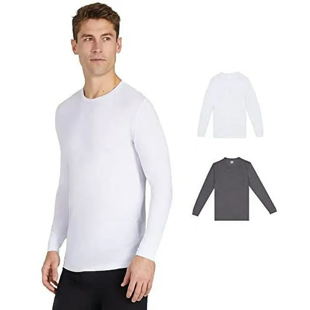 32 Degrees Men's Heat 2-Pack Long Sleeve Crew Neck Tee