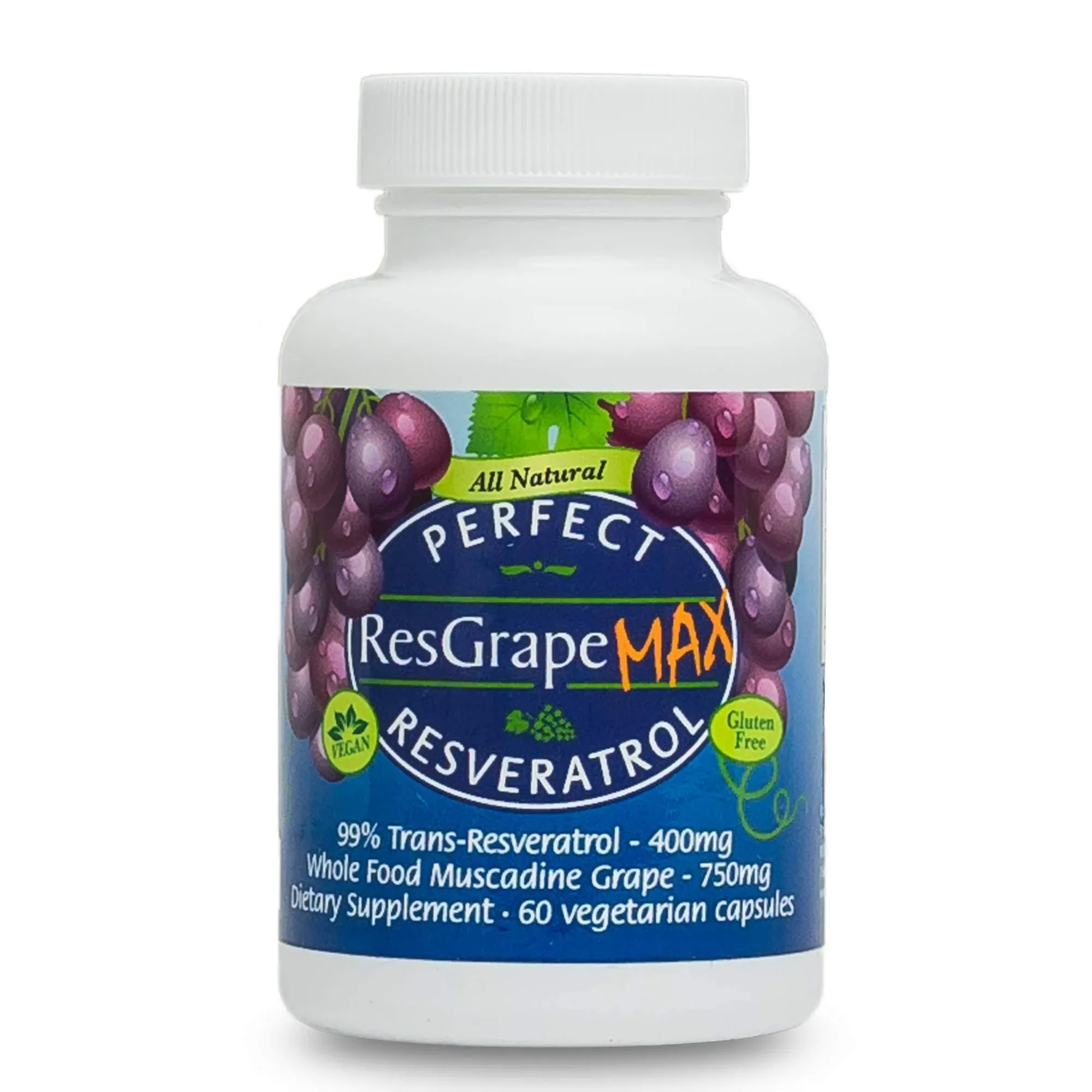 Perfect Supplements Perfect ResGrape Resveratrol Max 60 Capsules Trans ...