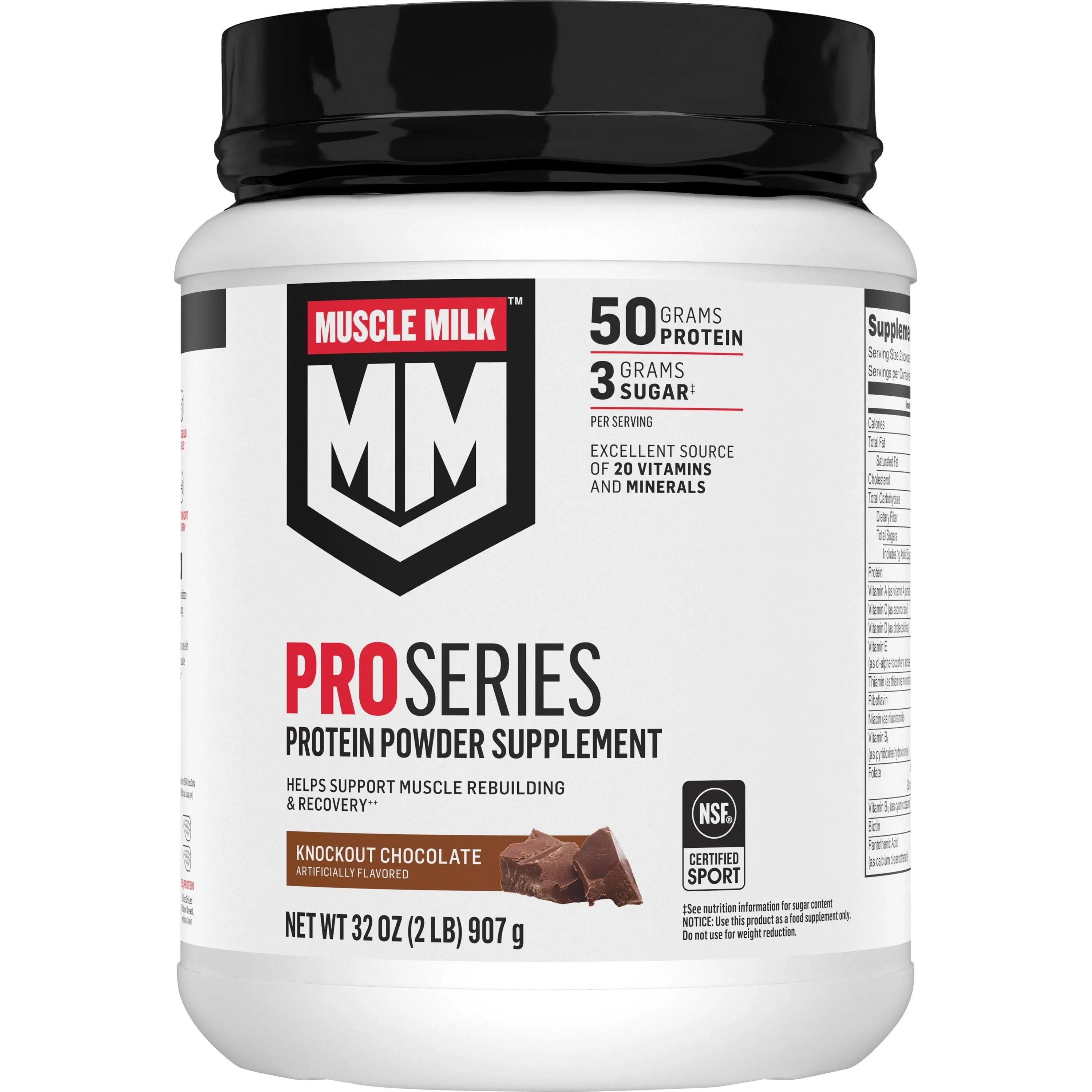 MUSCLE MILK PRO SERIES 50 KNOCKOUT CHOCOLATE 32Z