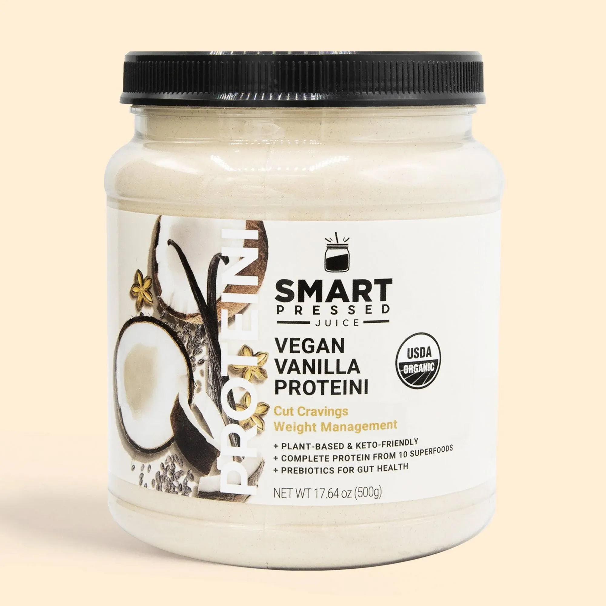 Smart Pressed Juice Vegan Vanilla Proteini | Organic Protein Powder | Clean Lean Plant Based Protein Shake | Best Detox Smoothie with No Added