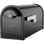 Architectural Mailboxes Winston Classic Galvanized Steel Post Mount Black Mailbox