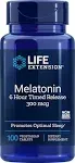 Life Extension Melatonin 6 Hour Time Release - 300 mcg - For Sleep Quality, Horm