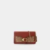 Shop Coach Tabby Chain Clutch Crossbody - Tan Rust - Canva In Red