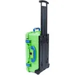 Pelican Color Case Lime Green & Blue Pelican 1510 case with Foam.