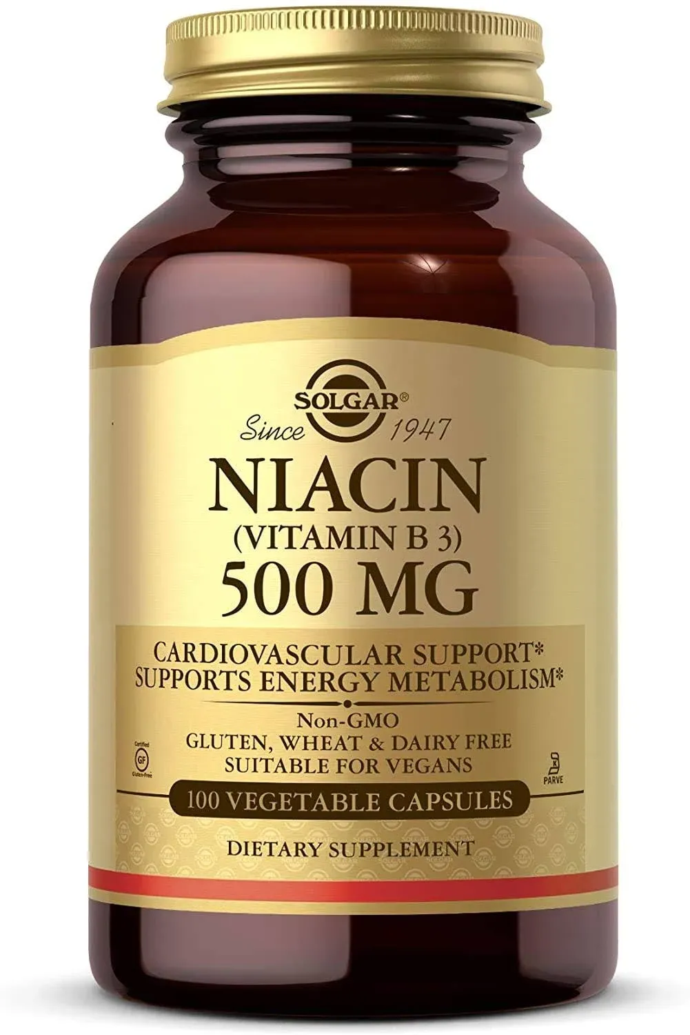 Solgar Niacin Vitamin B3, 500 mg, Vegetable Capsules - 100 count