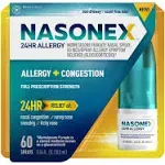 NASO NEX Nasal Spray 24-Hour Relief of Allergy + Congestion 60 Sprays Exp 9/2024