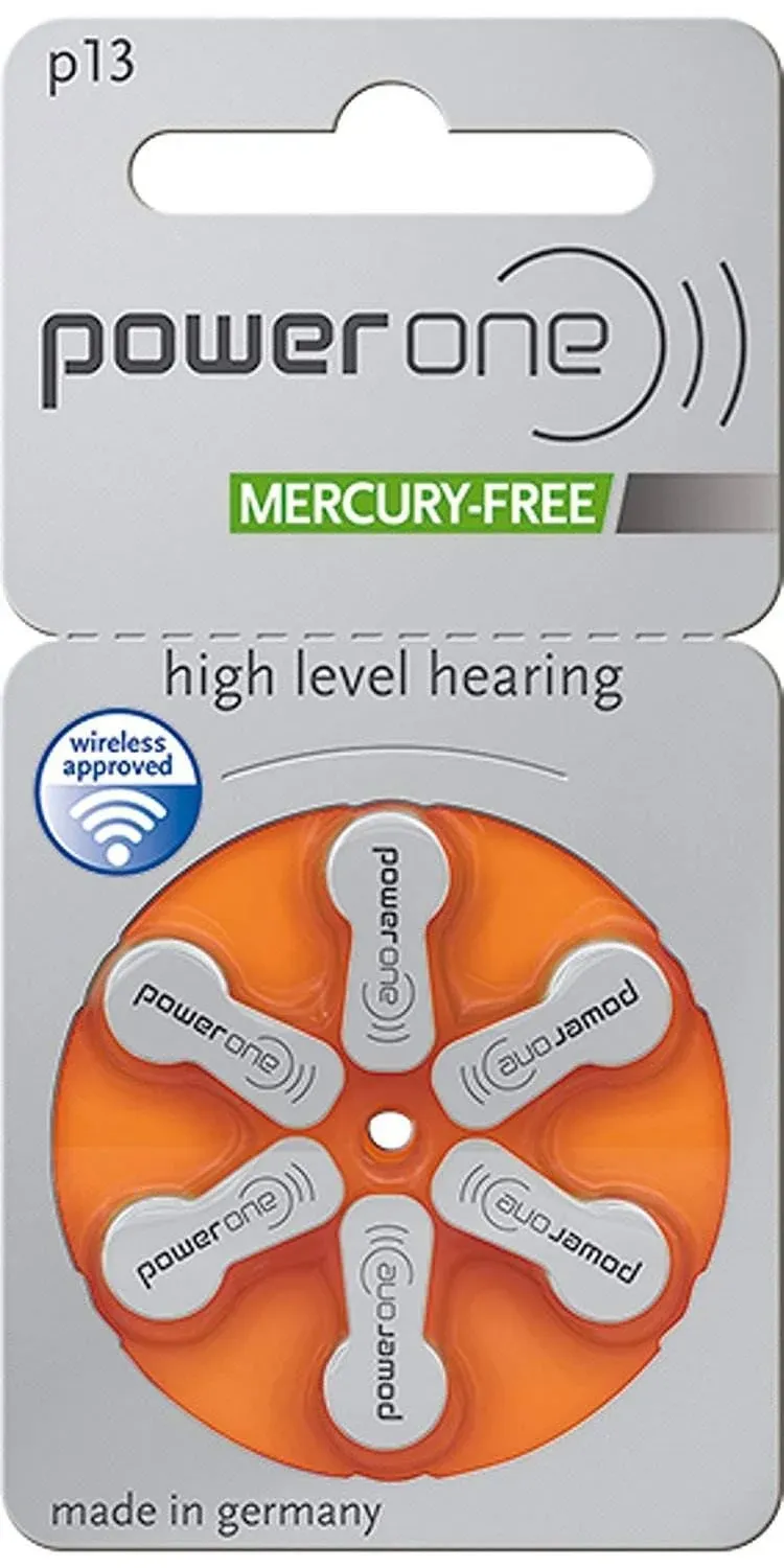 Power One Size 13 Hearing Aid Batteries, 120 Batteries