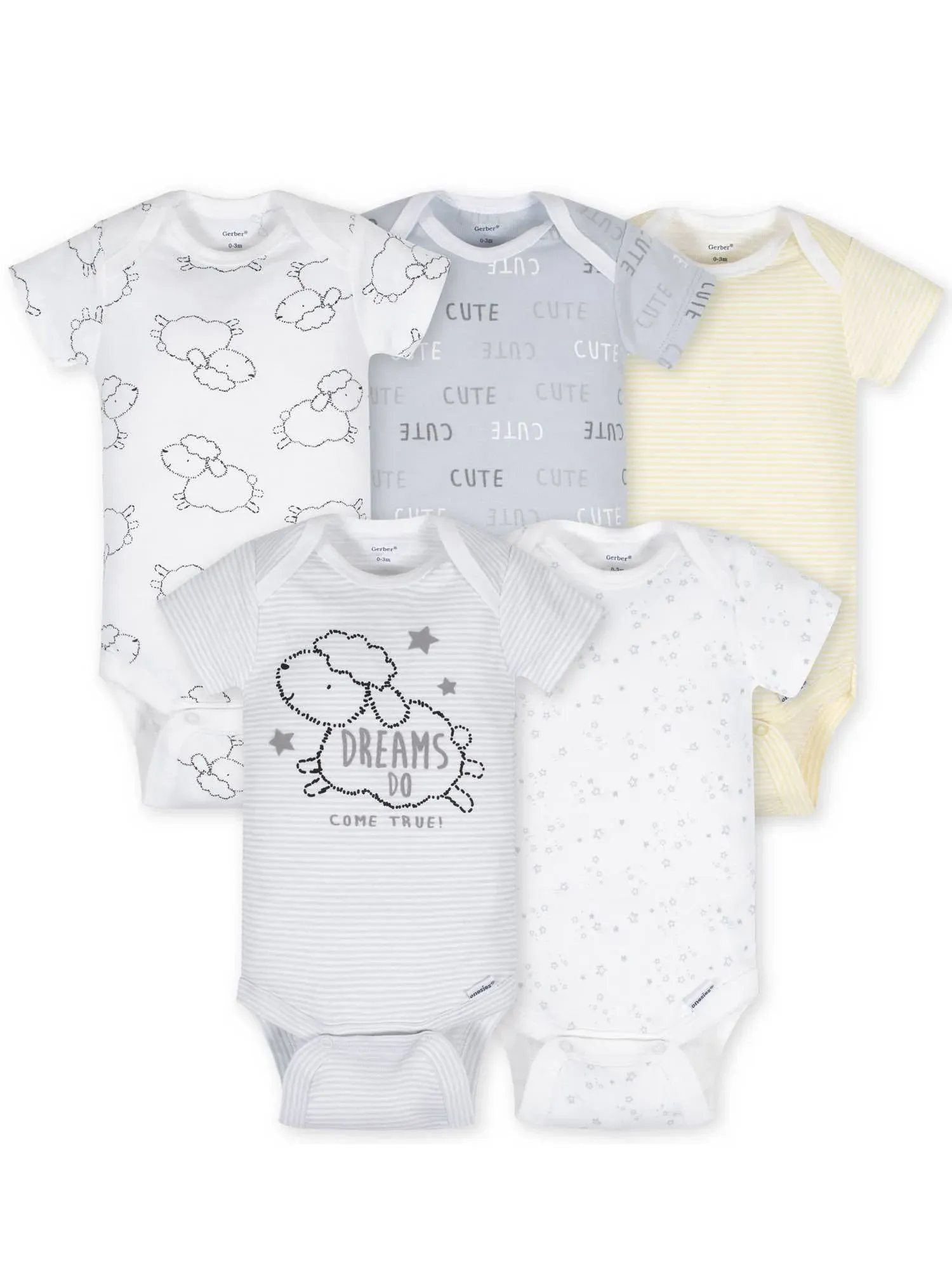 Gerber Baby Boy or Girl Gender Neutral Onesies Short Sleeve Bodysuits