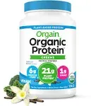 Orgain Organic Protein + Greens - Plant Based Powder Creamy Chocolate Fudge 1.94 Lbs