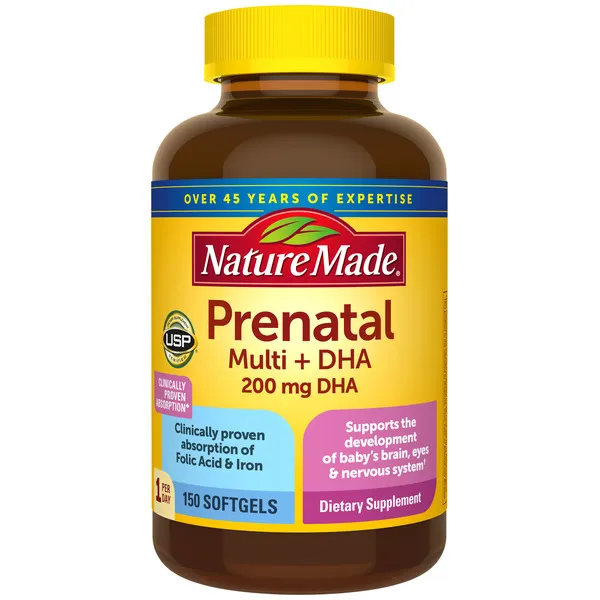 Nature Made Prenatal Multi + DHA, Liquid Softgels - 150 softgels