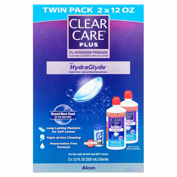 Clear Care Plus HydraGlyde Cleaning and Disinfecting Solution - 2 Pack, 12 fl oz