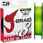 Daiwa JB8U20-300CH J-Braid Chartreuse Fishing Line 330 Yards, 20lb