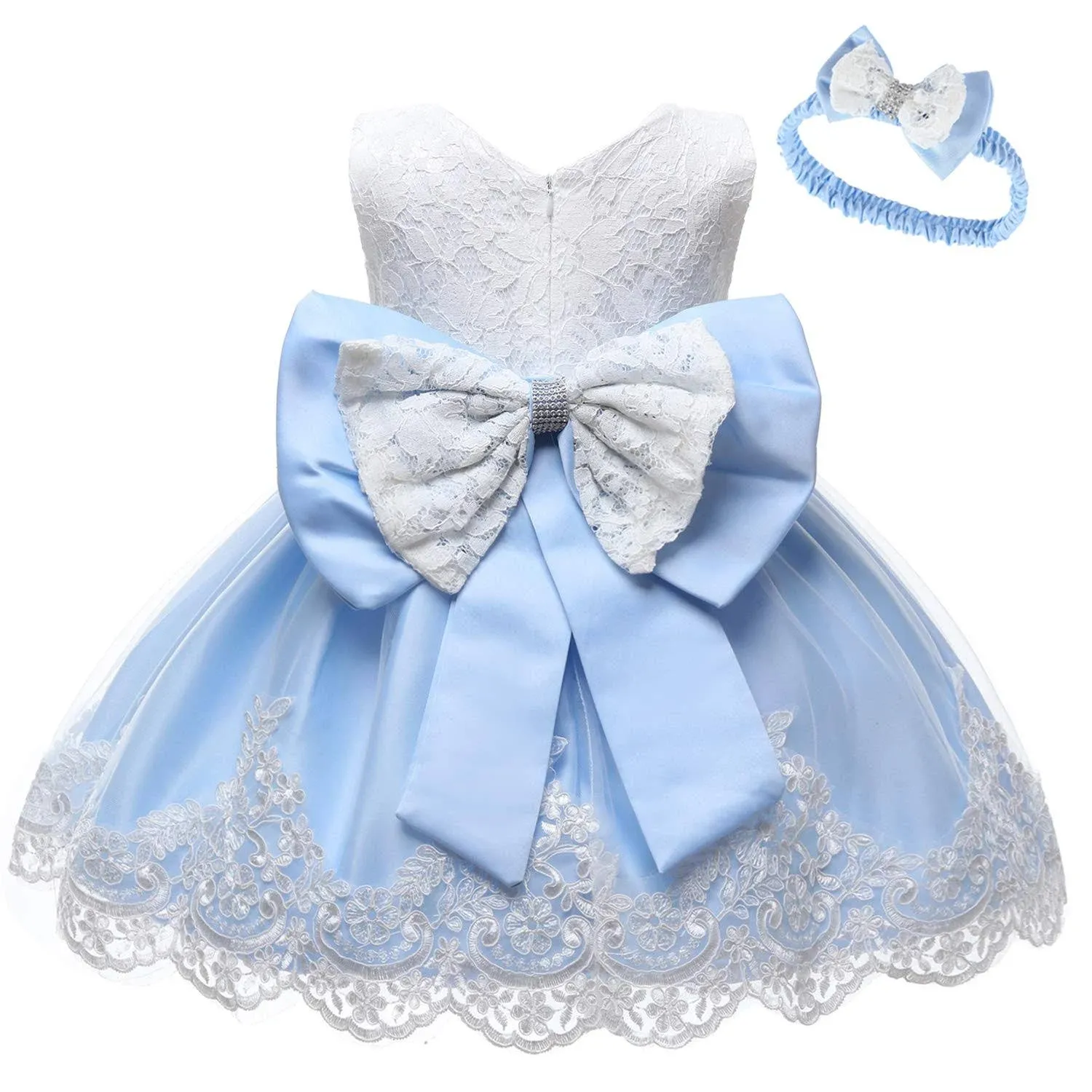 LZH Baby Toddler Lace Dress Girls First Baptism Elegant Embroidery Wedding Party ...