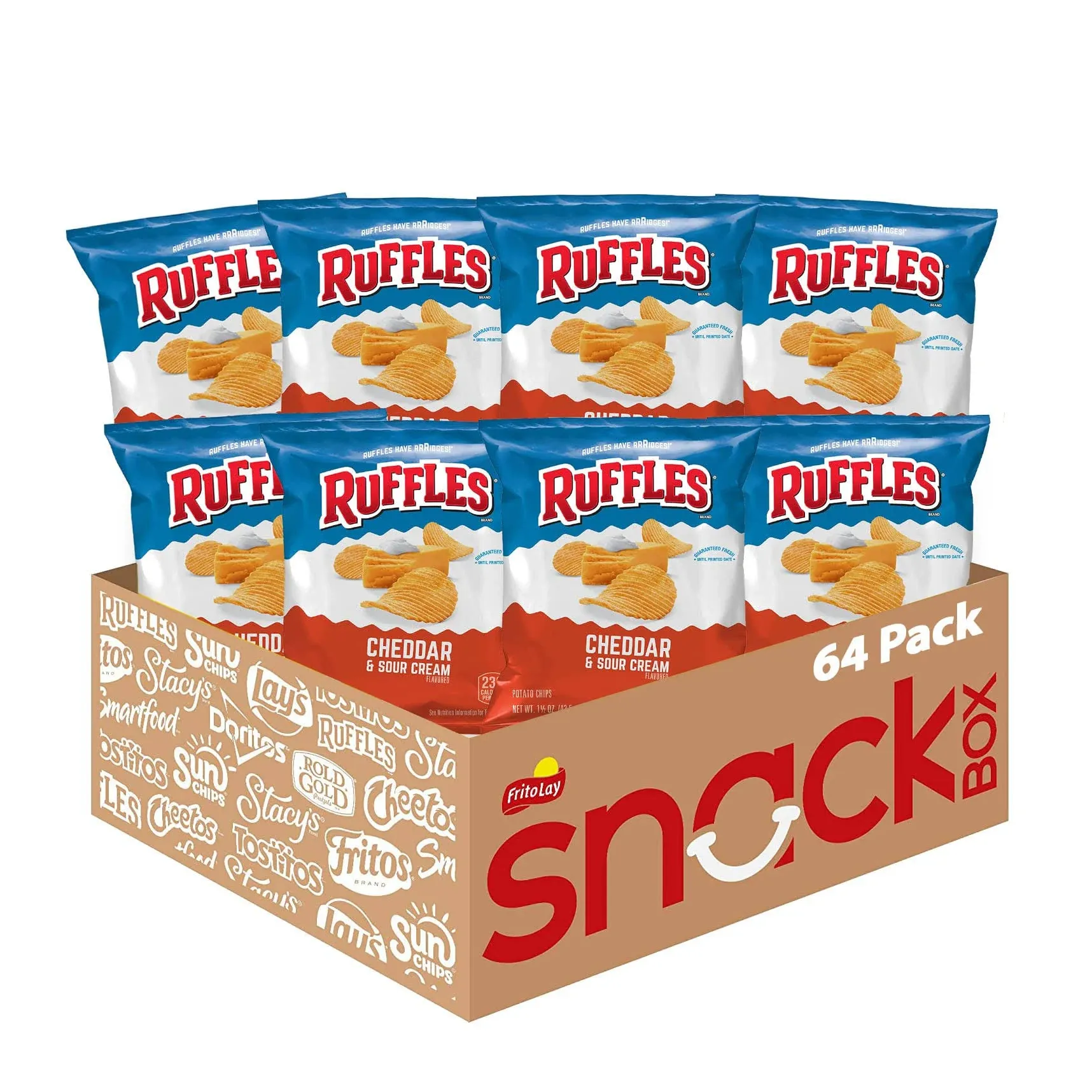 Ruffles Cheddar & Sour Cream Potato Chips, 1.5 Ounce, 64 per Case