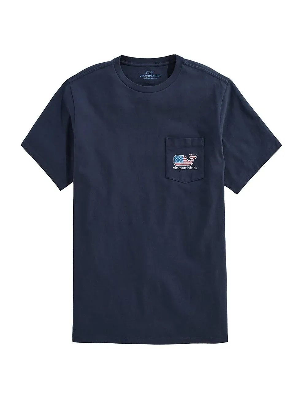 Vineyard Vines Men's Flag Whale Short Sleeve Pocket Tee