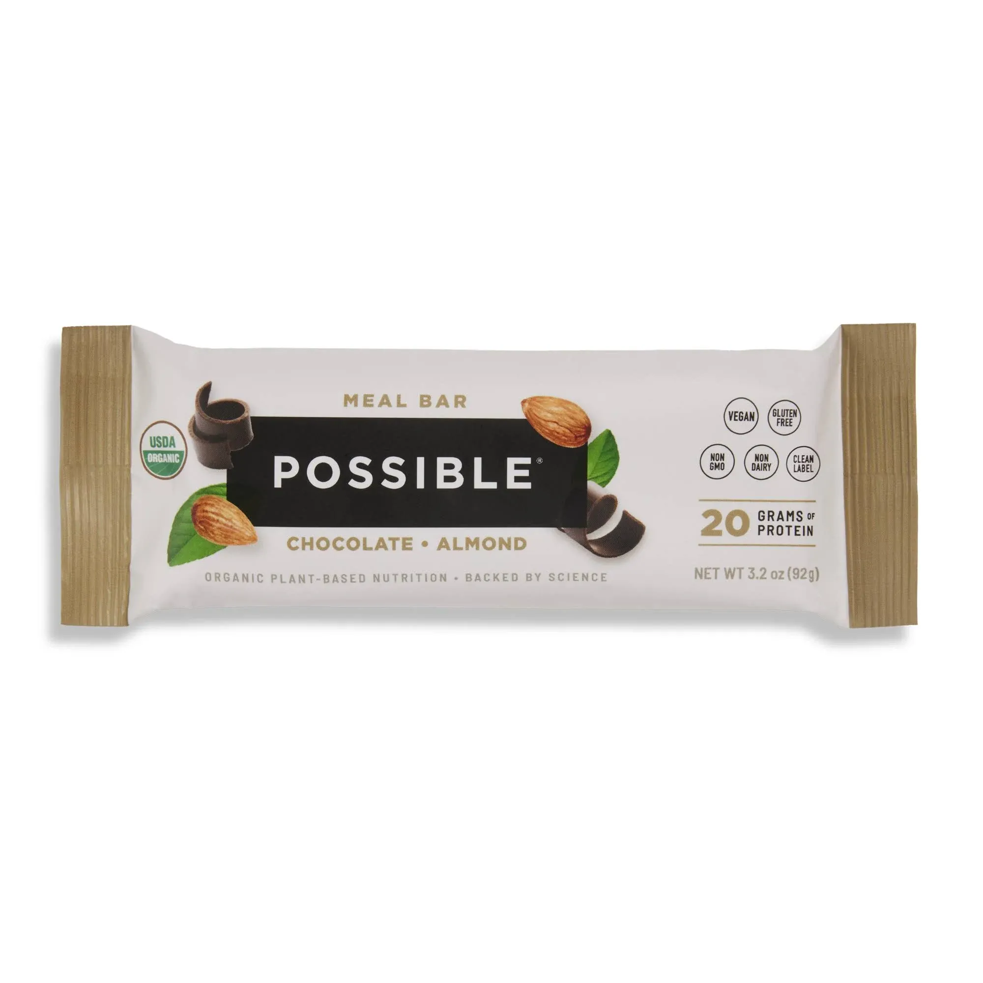 Possible Meal Bar - High Protein Energy Bars with 20g of Organic Plant-Based Protein - Vegan, Gluten-Free, Non-Dairy Bars - USDA Organic - Clean